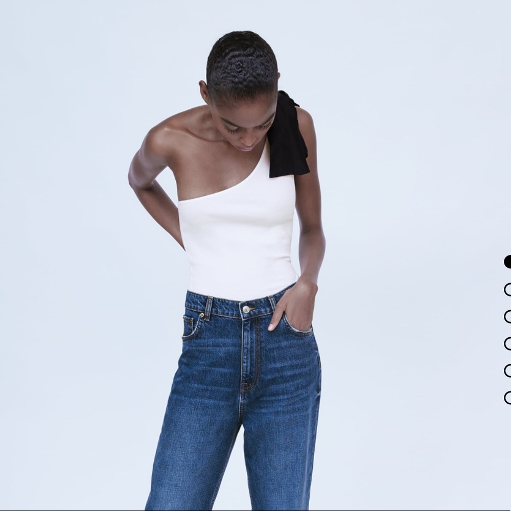Zara asymmetric bow top
